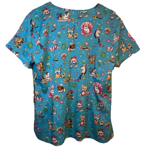 Koi Basics Critters Under The Sea Cats Women's 2-Pocket STRETCH Scrub NWT Sz L - Picture 11 of 12